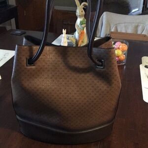 Brown Patterned Tote Bag - Women Bags